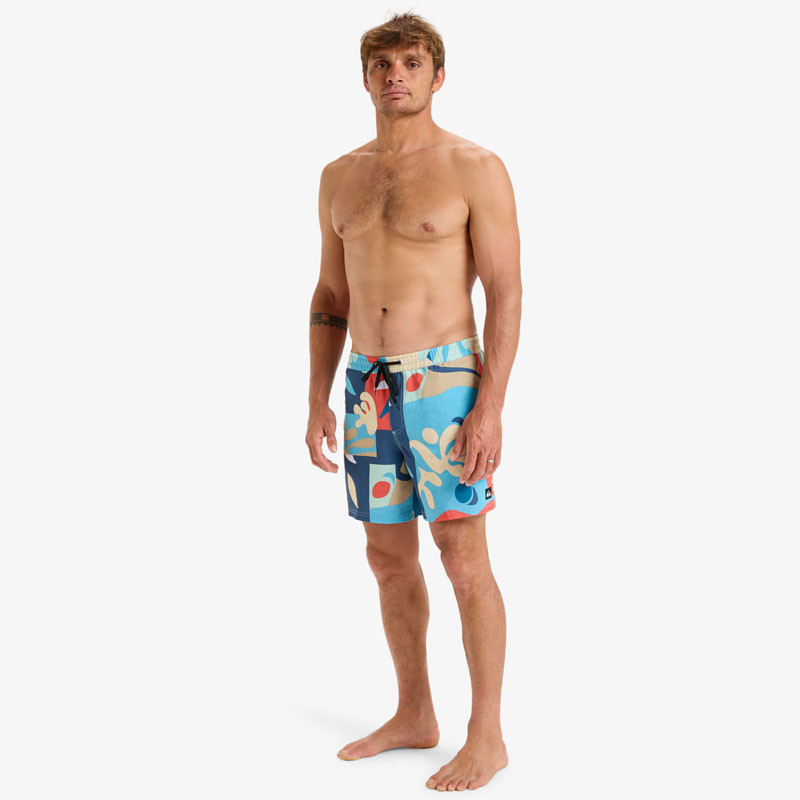 Bañador Quiksilver: Surfsilk Straight Volley (Khaki Abstract)