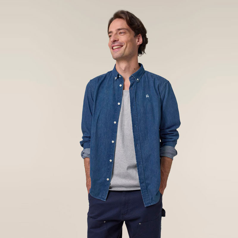 Camisa Atlas: Denim Shirt (Mid Wash)