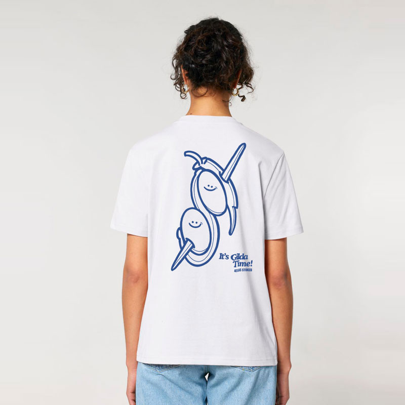 Camiseta Atlas: Gilda (White Blue)