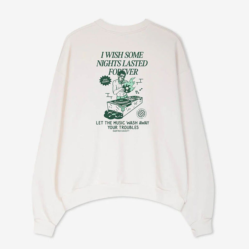 Sudadera Kaotiko: Dj Music Crew Organic Cotton (Ivory)