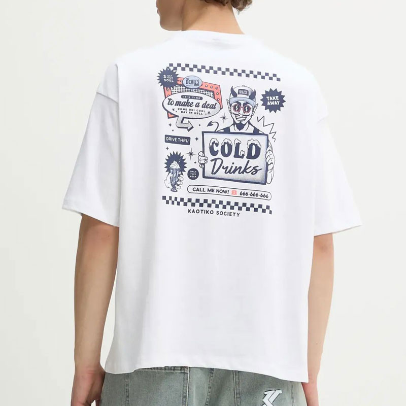 Camiseta Kaotiko: Cold Drinks SS Organic Cotton (White)