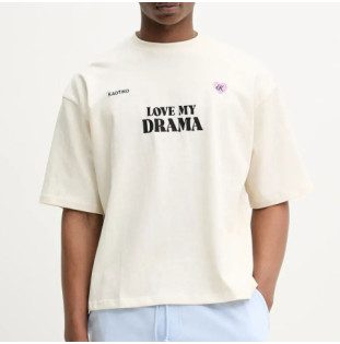 Camiseta Kaotiko: Cropped Love My Drama Org Cotton (Ivory)