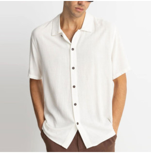Camisa Rhythm: Textured Linen SS Shirt (Natural)