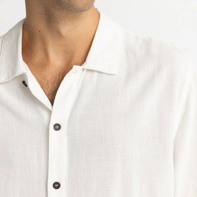 Camisa Rhythm: Textured Linen SS Shirt (Natural)