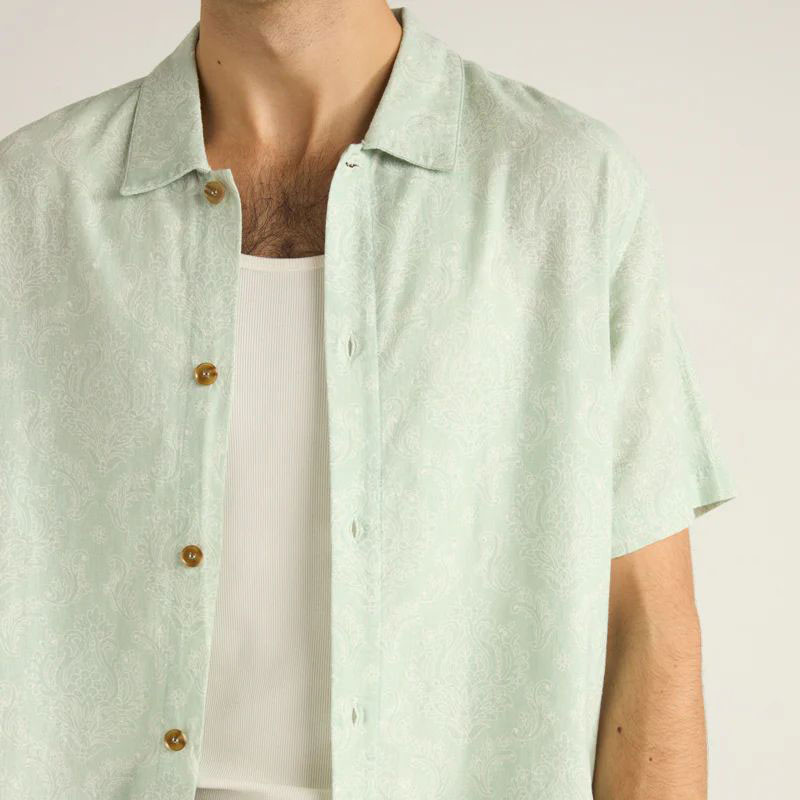Camisa Rhythm: Ornate SS Shirt (Sage)