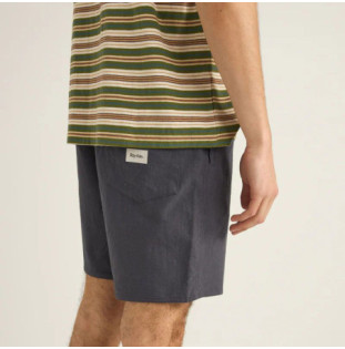 Bermuda Rhythm: Textured Linen Jam (Navy)
