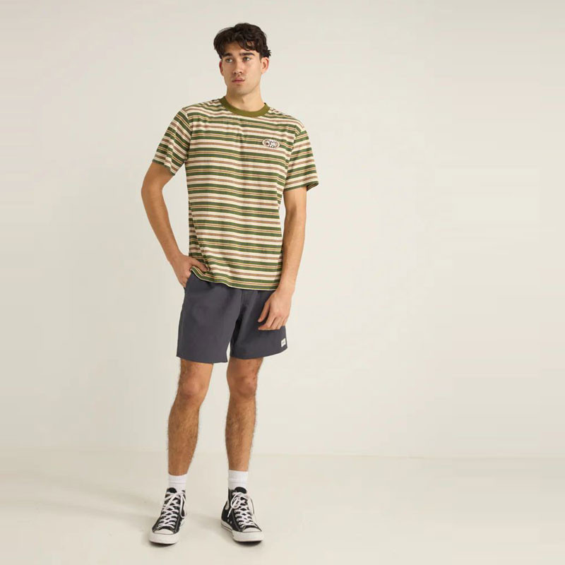 Bermuda Rhythm: Textured Linen Jam (Navy)