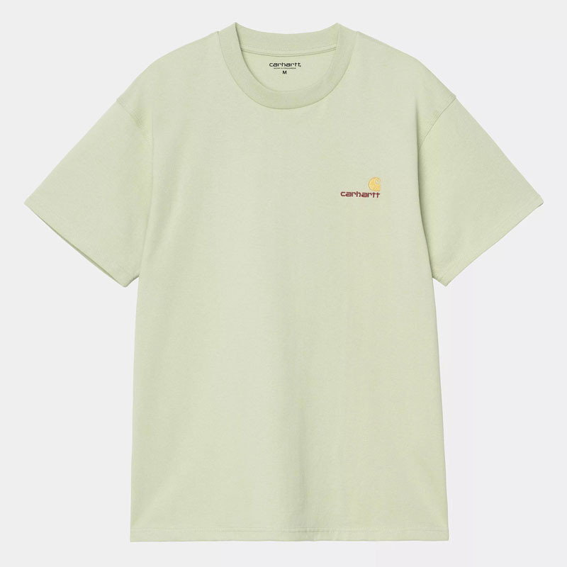 Camiseta Carhartt WIP: SS American Script T-Shirt (Pale Olive)