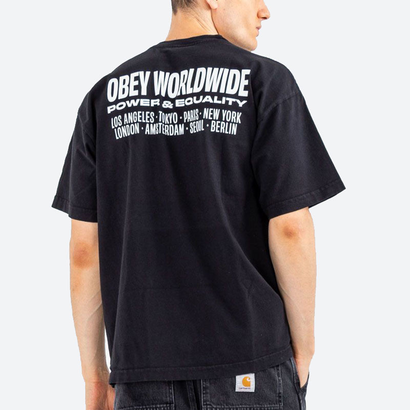 Camiseta Obey: Obey Worldwide Power And Equalit (Blk)