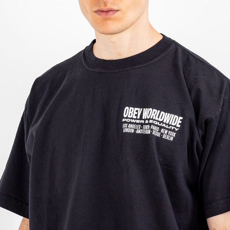 Camiseta Obey: Obey Worldwide Power And Equalit (Blk)