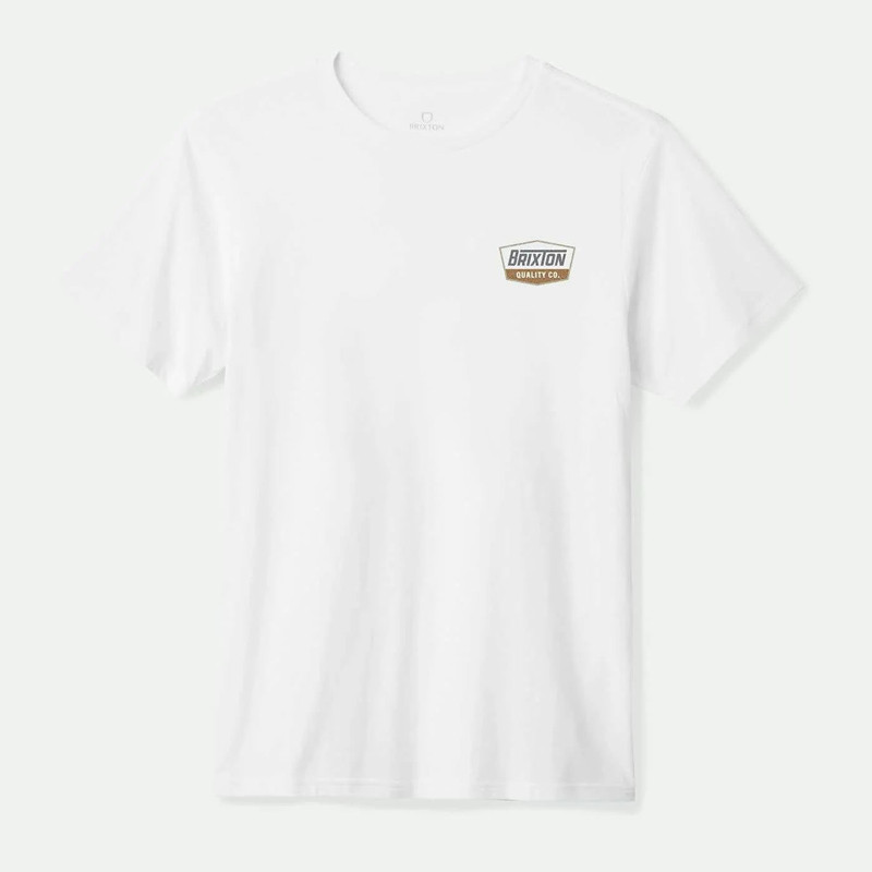 Camiseta Brixton: Regal SS Stt (White Charcoal Light Brown)