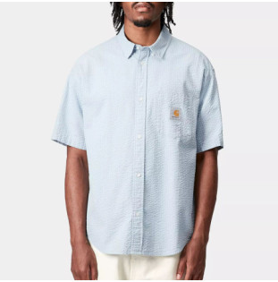 Camisa Carhartt WIP: SS Toland Shirt (Toland Stripe Blue Fog)