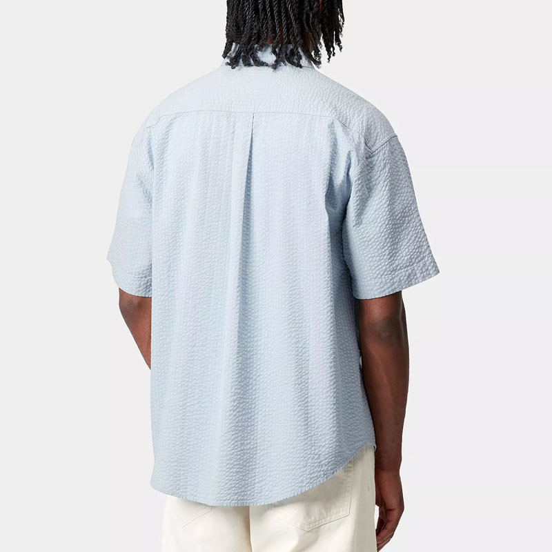 Camisa Carhartt WIP: SS Toland Shirt (Toland Stripe Blue Fog)