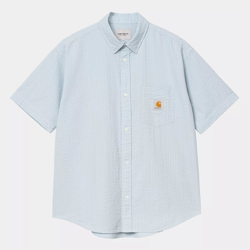 Camisa Carhartt WIP: SS Toland Shirt (Toland Stripe Blue Fog)