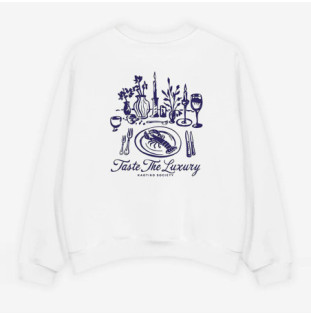Sudadera Kaotiko: Crew Bon Appetit Organic Cotton (White)