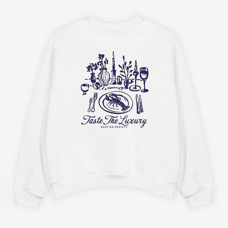 Sudadera Kaotiko: Crew Bon Appetit Organic Cotton (White)