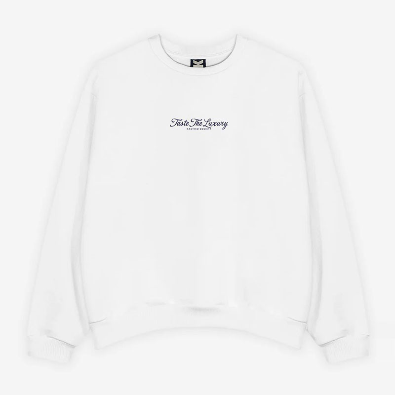 Sudadera Kaotiko: Crew Bon Appetit Organic Cotton (White)