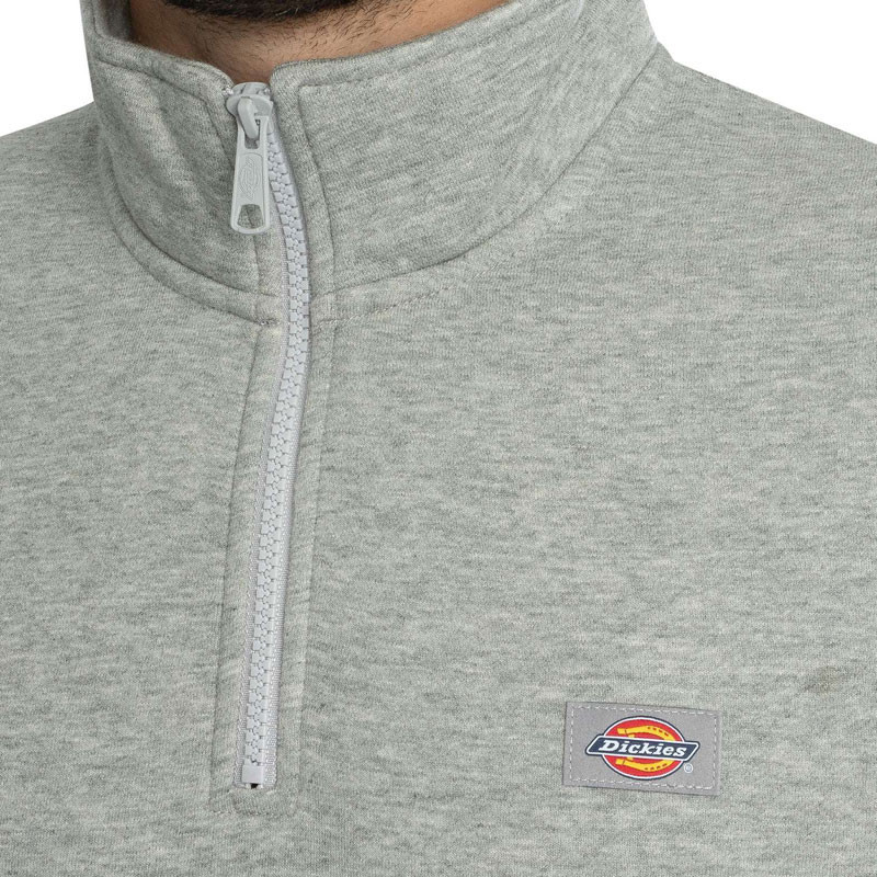 Sudadera Dickies: Oakport Quarter Zip (Heather Grey)