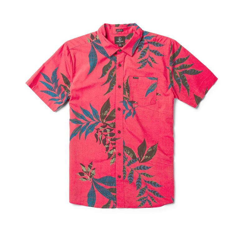 Camisa Volcom: Paradiso Floral SS (Washed Ruby)
