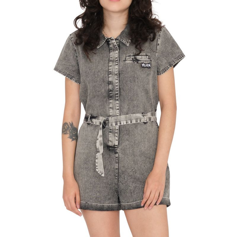 Bermuda Volcom: Asphalt Romper (Black)