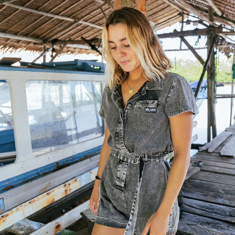 Bermuda Volcom: Asphalt Romper (Black)