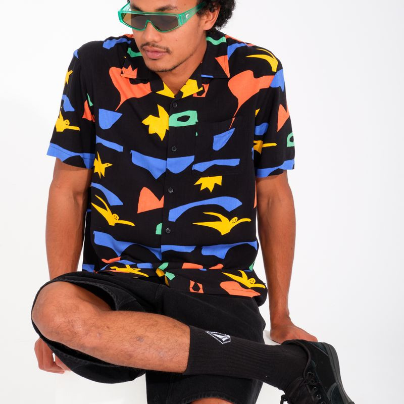 Camisa Volcom: Fa Arthur Longo SS (Black)