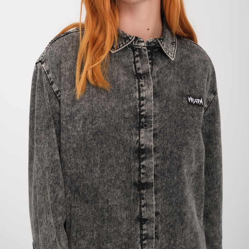 Camisa Volcom: Asphalt Shirt LS (Black)