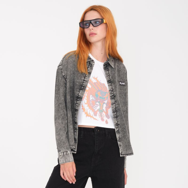 Camisa Volcom: Asphalt Shirt LS (Black)