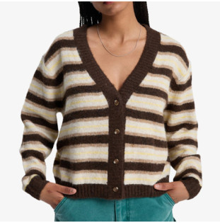 Jersey Quiksilver: Bukit Cardigan (Chocolate Brown Stripes)
