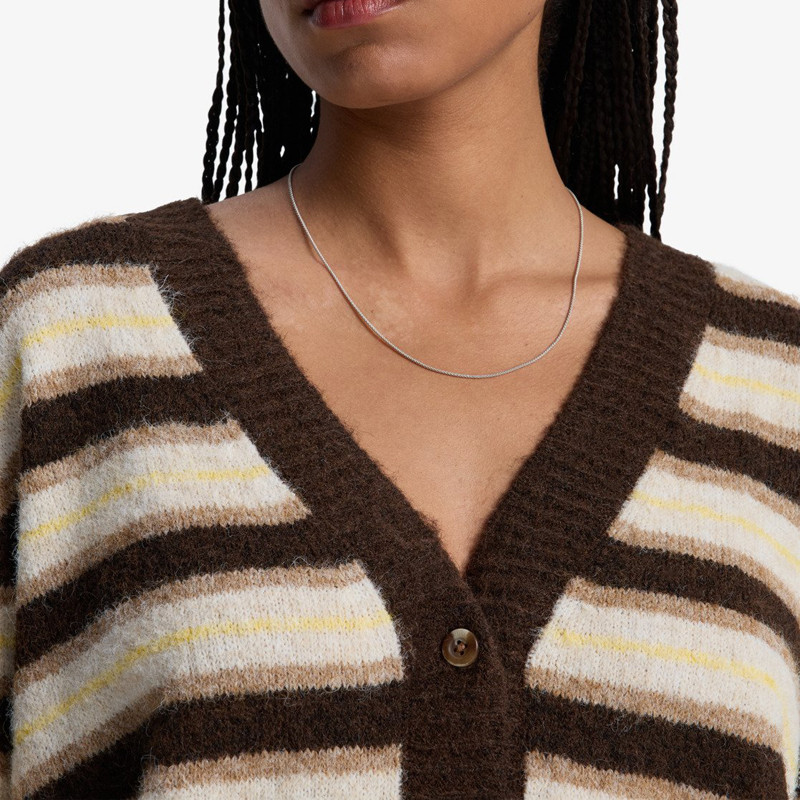 Jersey Quiksilver: Bukit Cardigan (Chocolate Brown Stripes)