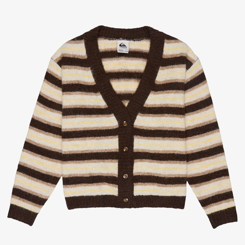 Jersey Quiksilver: Bukit Cardigan (Chocolate Brown Stripes)