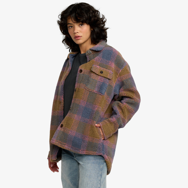 Chaqueta RVCA: Birdie Sherpa (Stone Blue)