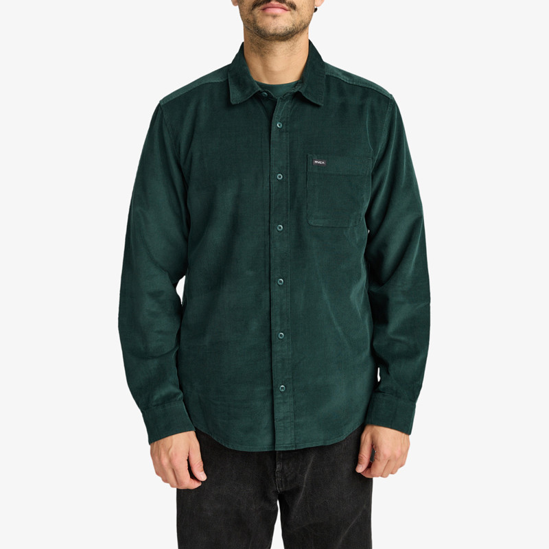 Camisa RVCA: Freeman Cord I (Hunter Green)