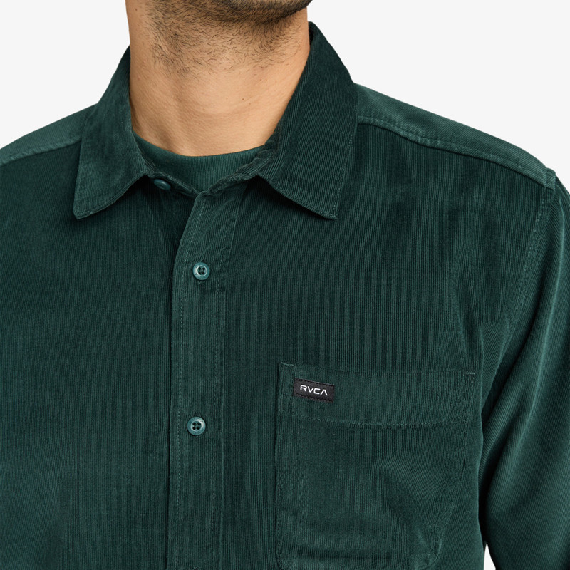 Camisa RVCA: Freeman Cord I (Hunter Green)