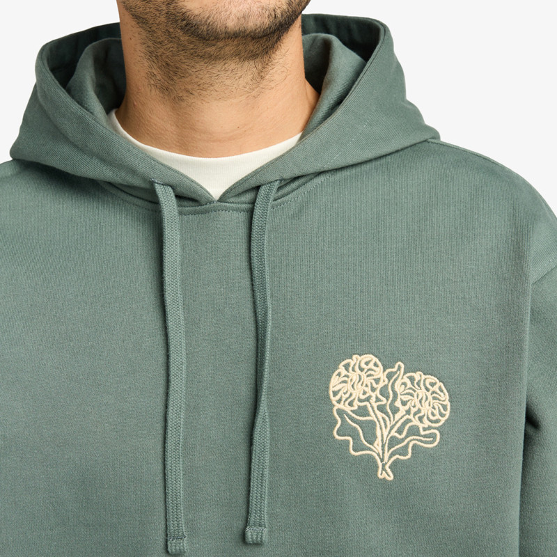 Sudadera RVCA: Flower Balance Hood (Balsam Green)