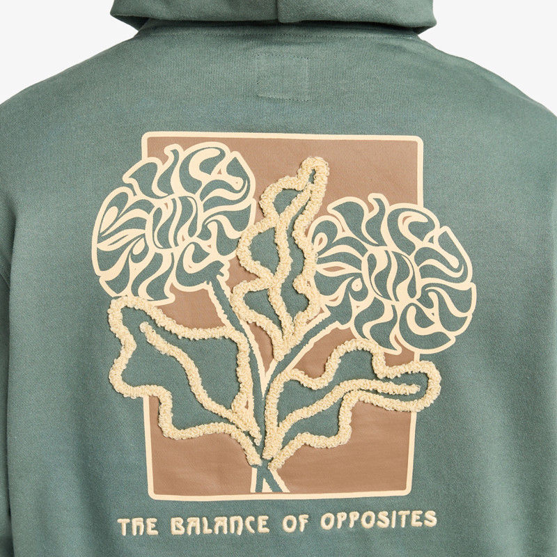 Sudadera RVCA: Flower Balance Hood (Balsam Green)