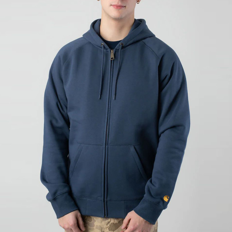 Sudadera Carhartt WIP: Hooded Chase Jacket (Dusky Blue Gold)