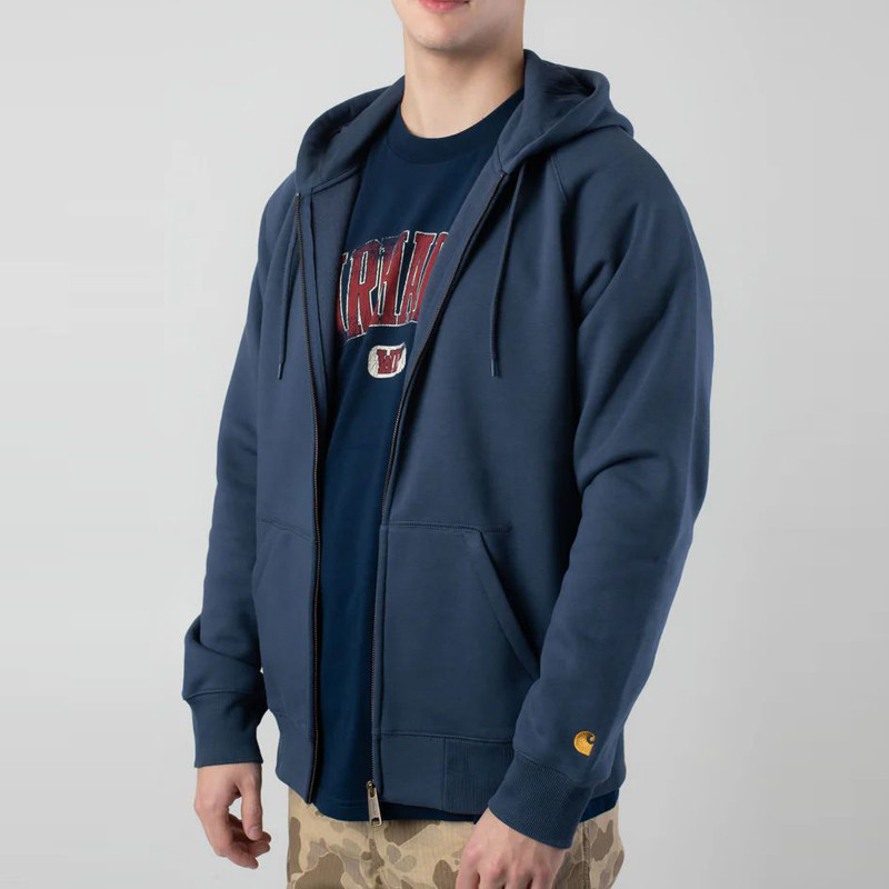 Sudadera Carhartt WIP: Hooded Chase Jacket (Dusky Blue Gold)