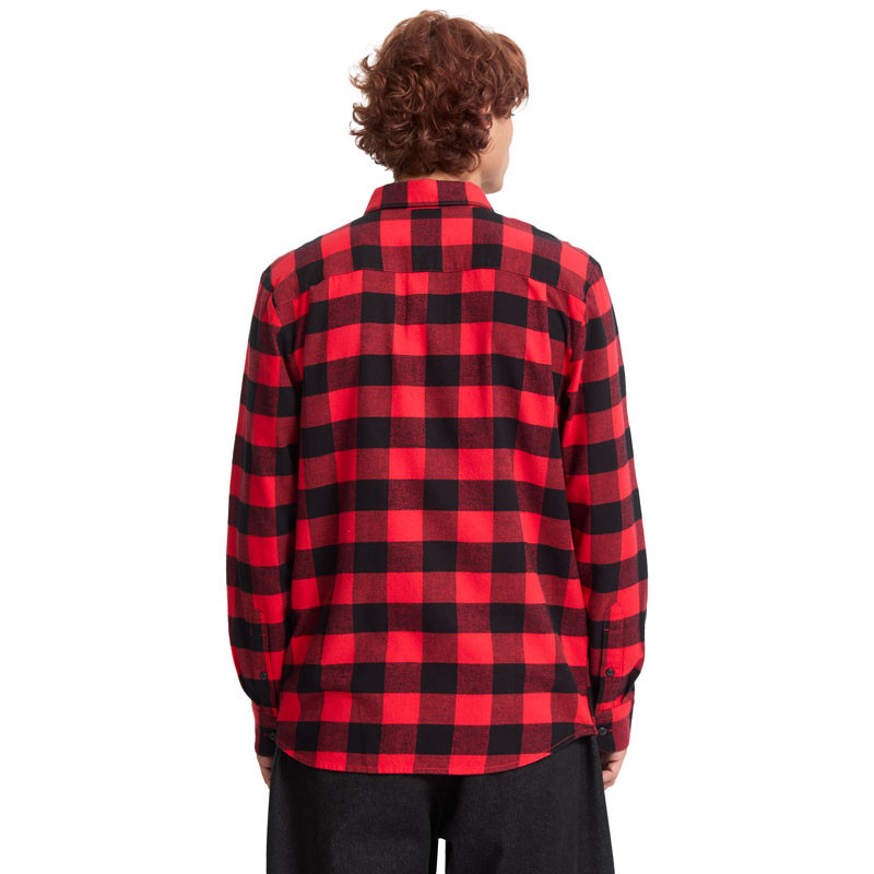 Camisa Volcom: Caden Plaid LS (Lifeguard Red)