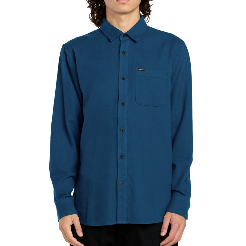 Camisa Volcom: Caden Solid LS (Cosmic Blue)
