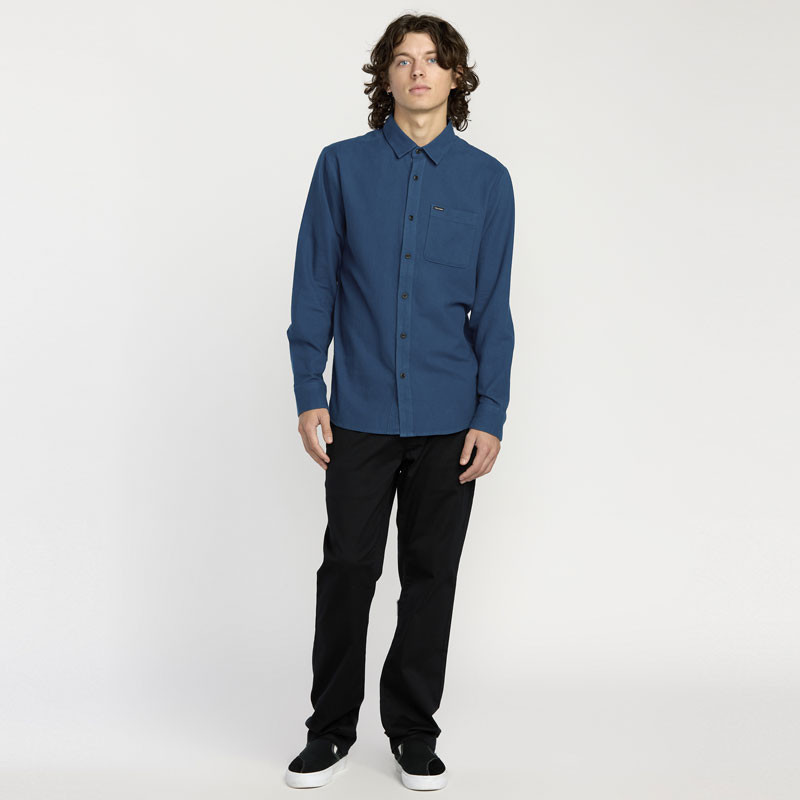 Camisa Volcom: Caden Solid LS (Cosmic Blue)