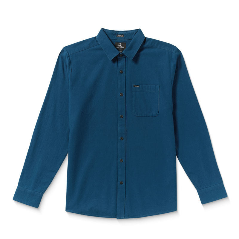 Camisa Volcom: Caden Solid LS (Cosmic Blue)