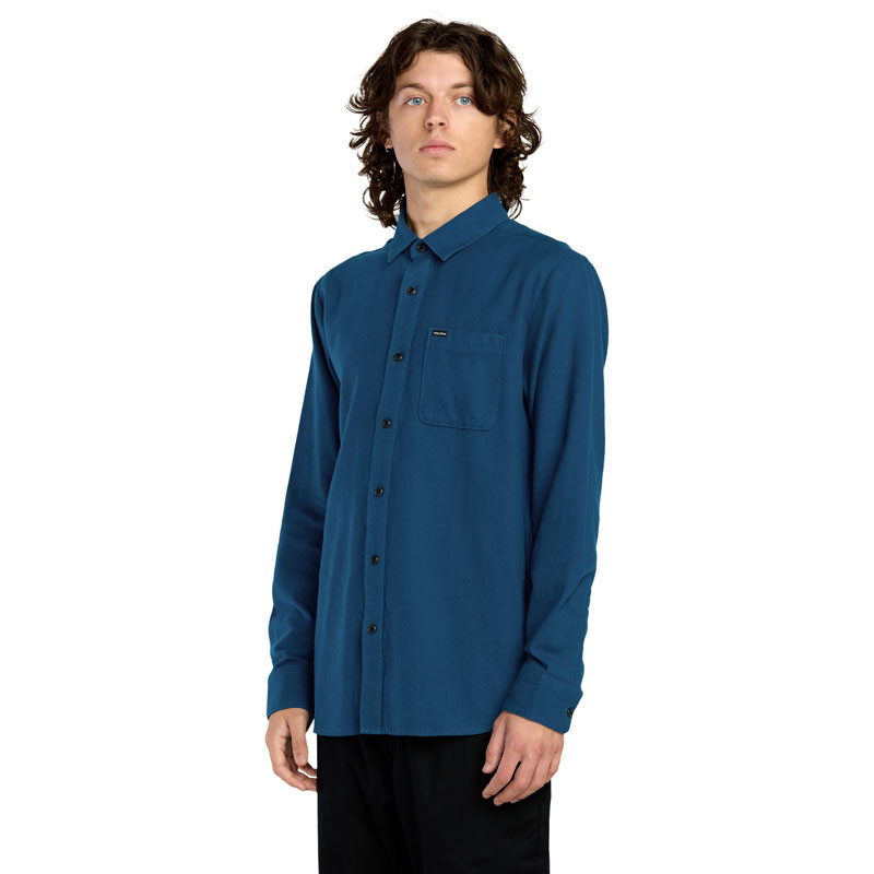 Camisa Volcom: Caden Solid LS (Cosmic Blue)