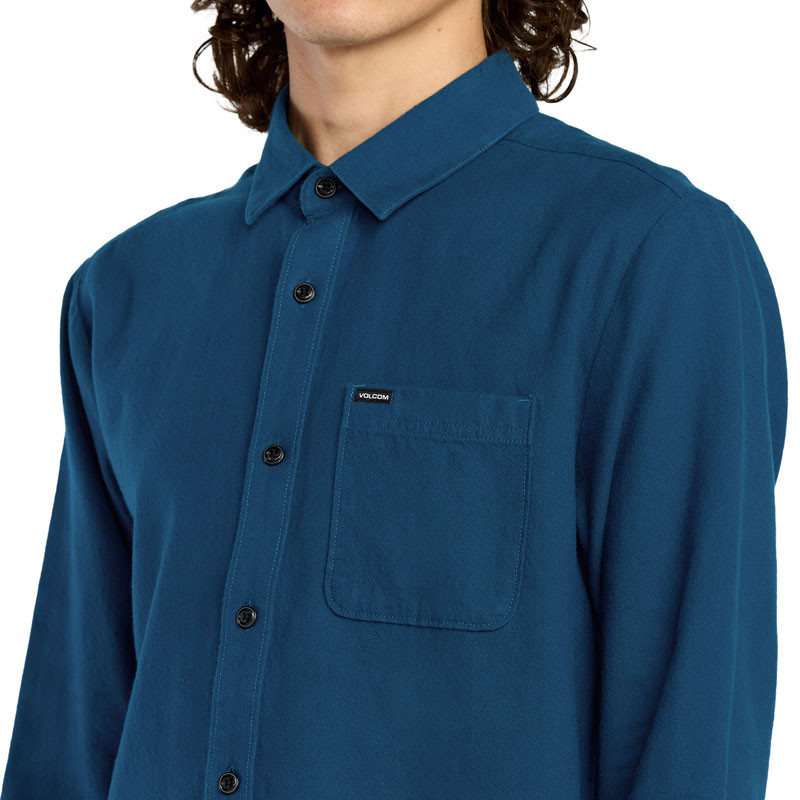 Camisa Volcom: Caden Solid LS (Cosmic Blue)