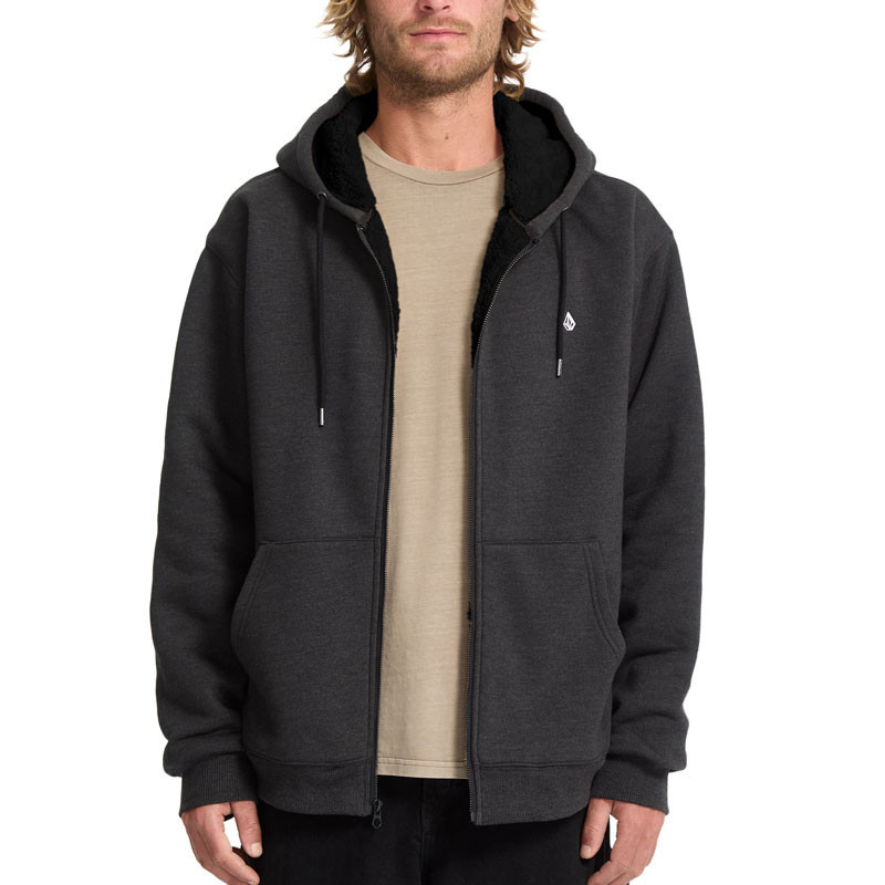 Sudadera Volcom: Single Stone Lined Zip (Heather Black)