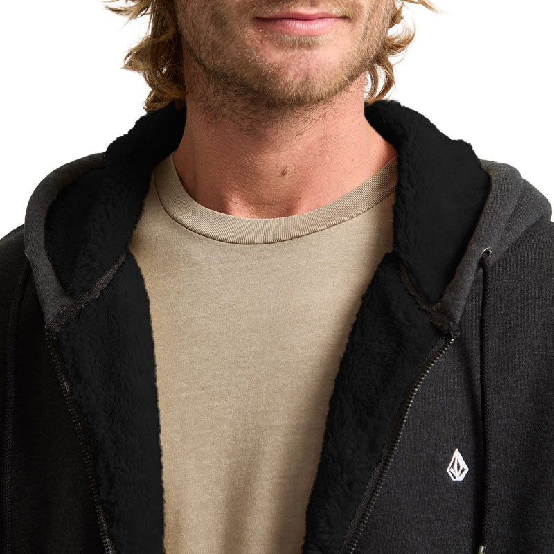 Sudadera Volcom: Single Stone Lined Zip (Heather Black)