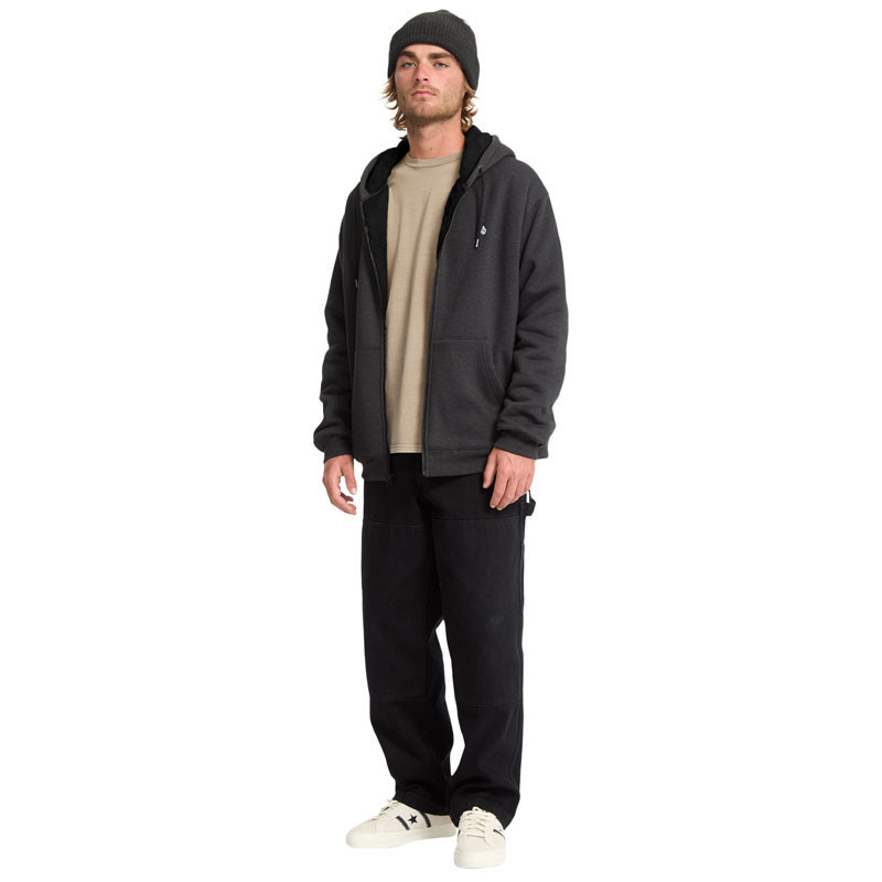 Sudadera Volcom: Single Stone Lined Zip (Heather Black)