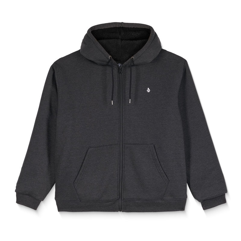Sudadera Volcom: Single Stone Lined Zip (Heather Black)