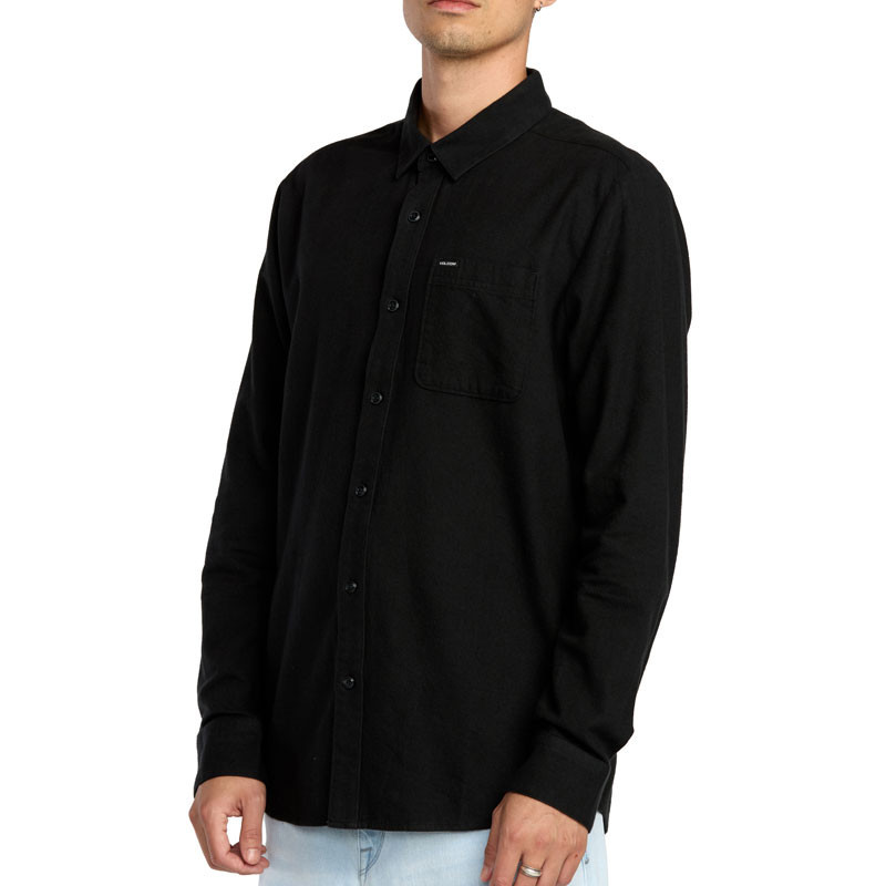 Camisa Volcom: Caden Solid LS (Antique Black)