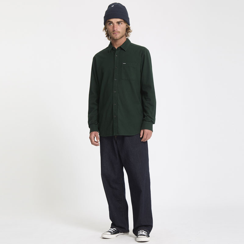 Camisa Volcom: Caden Solid LS (Scarab)